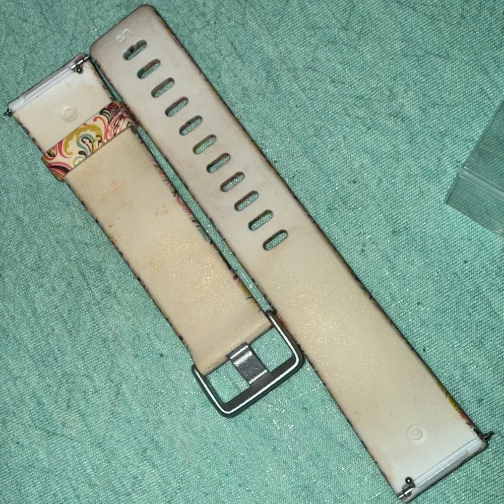 Kades pink and green paisley smartwatch h band for Fitbit Versa EUC